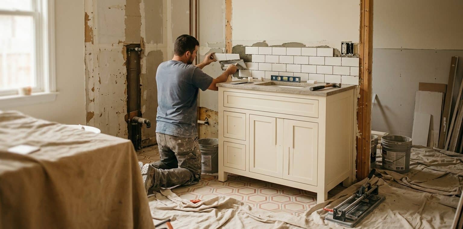 A bathroom remodeling job in Dallas