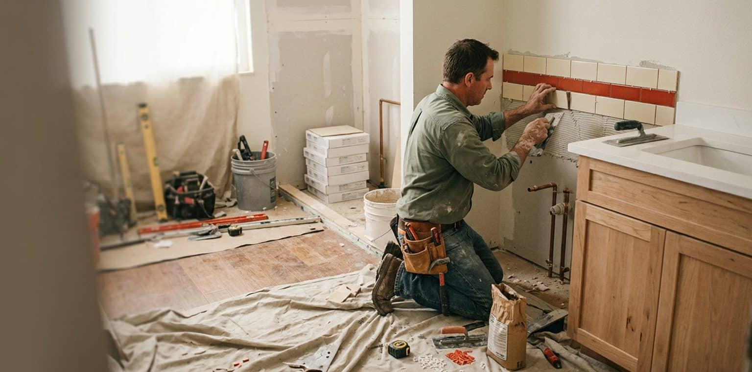 A bathroom remodeling job in Denver