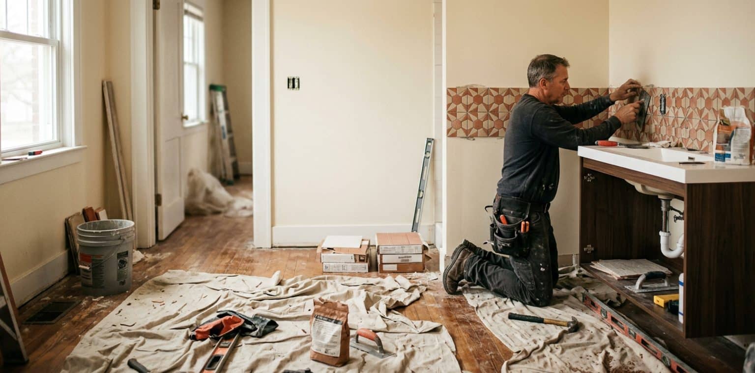 A bathroom remodeling job in Kansas City