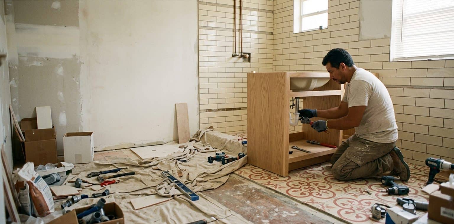 A bathroom remodeling job in Miami
