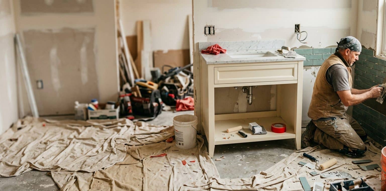A bathroom remodeling job in Minneapolis