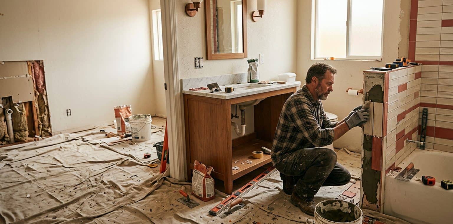 A bathroom remodeling job in Phoenix
