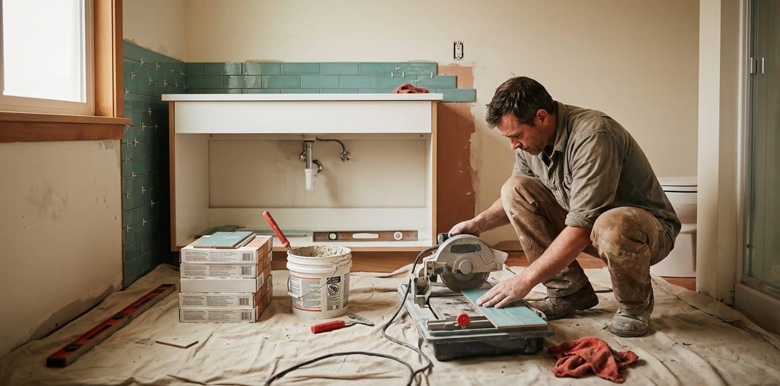 A bathroom remodeling job in Seattle