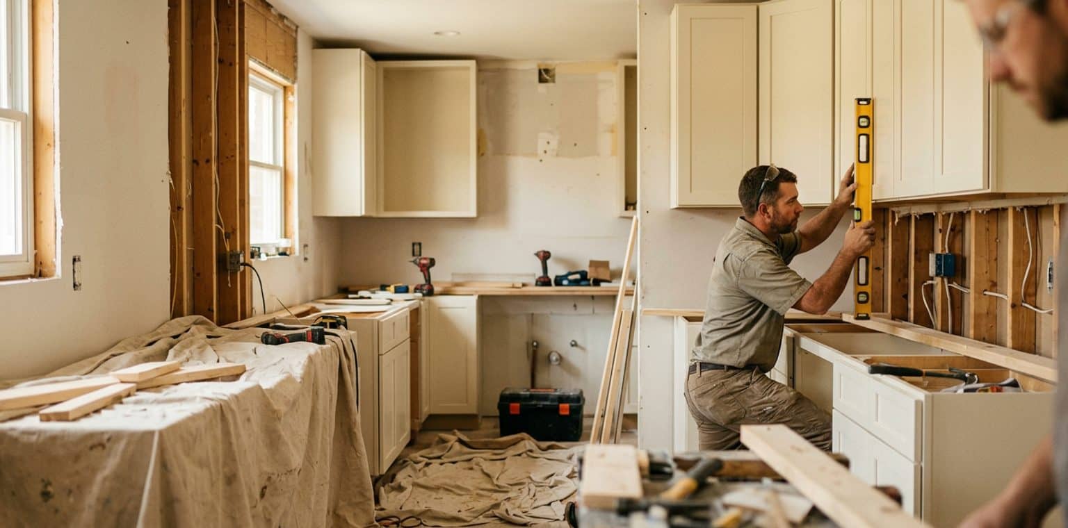 A kitchen remodeling job in Columbus