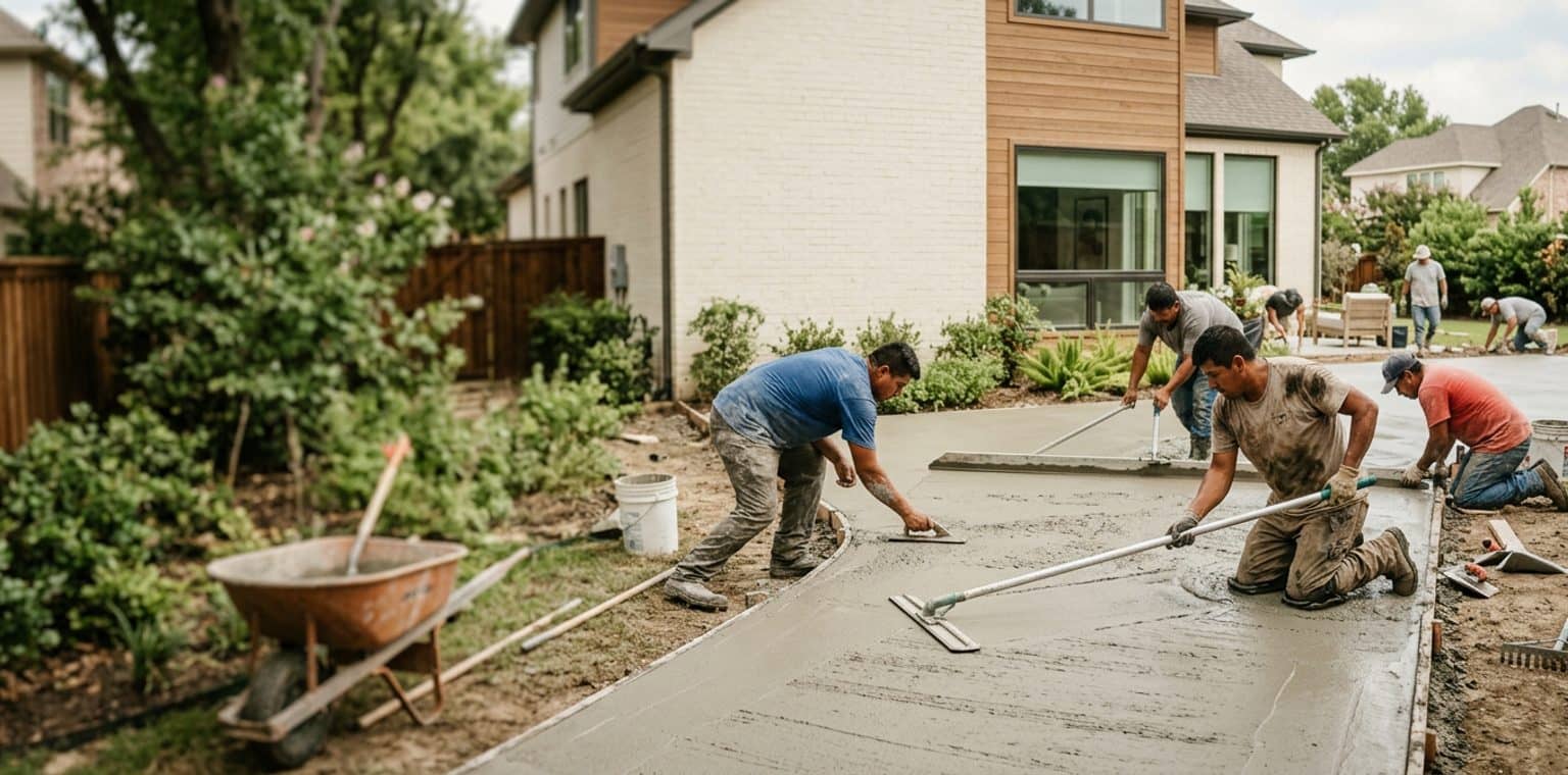 A outdoor living & hardscapes job in Dallas