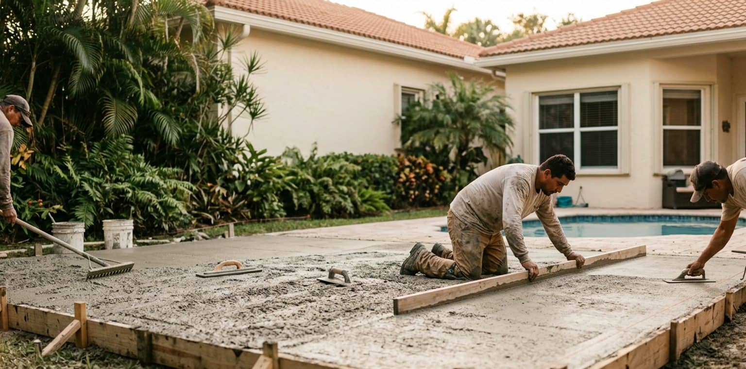 A outdoor living & hardscapes job in Miami