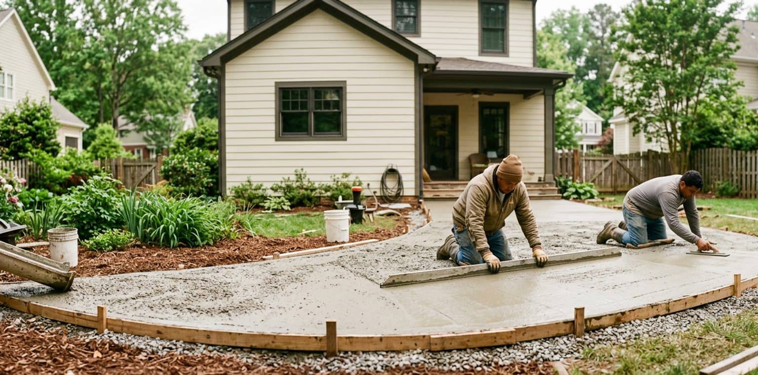 A outdoor living & hardscapes job in Raleigh
